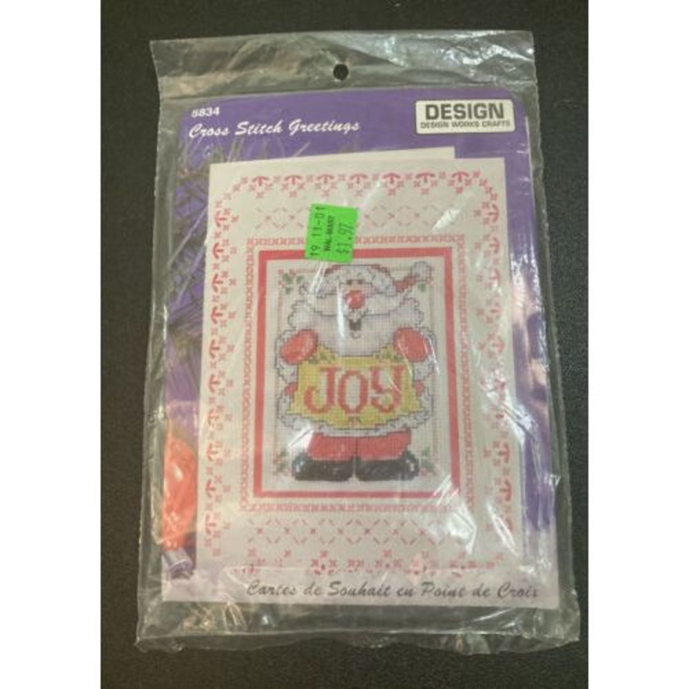 Christmas Santa Claus Cross Stitch Greetings 5834 Craft Design Pattern Kit Xmas